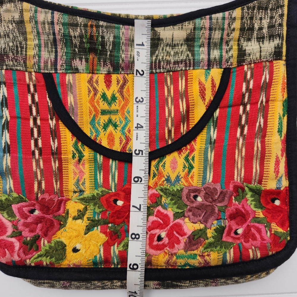 Cross Body Multi-Color Embroidered Purse - Picture 11 of 12